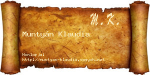 Muntyán Klaudia névjegykártya
