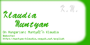 klaudia muntyan business card